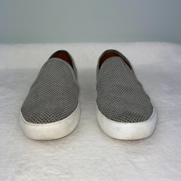 Steve Madden Zarayy Perforated Faux Suede Slip on Sneakers Flats Grey Womens 8.5 - Picture 3 of 10